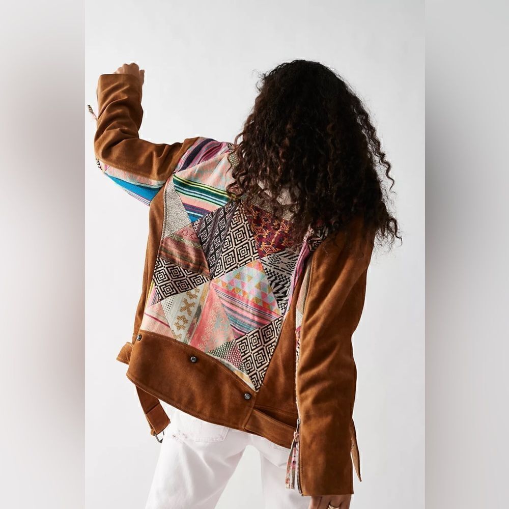 New Free People  We The Free Cami Pieced Moto Jacket